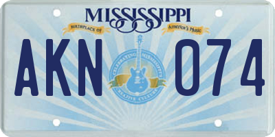 MS license plate AKN074