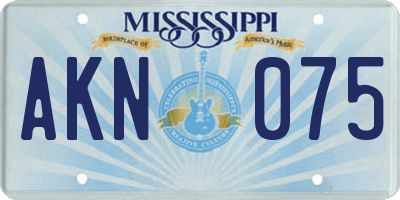 MS license plate AKN075