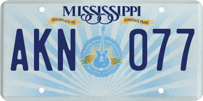 MS license plate AKN077