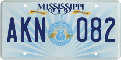 MS license plate AKN082