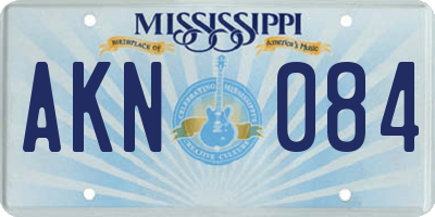 MS license plate AKN084