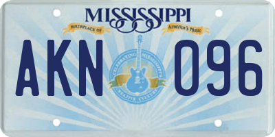 MS license plate AKN096