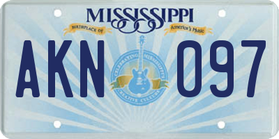 MS license plate AKN097