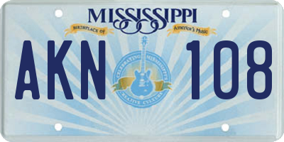 MS license plate AKN108