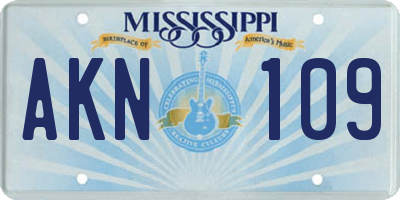 MS license plate AKN109