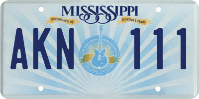 MS license plate AKN111