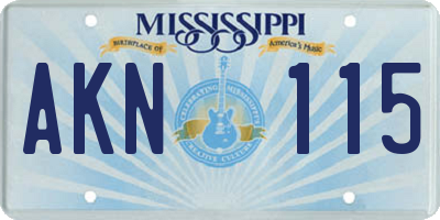MS license plate AKN115