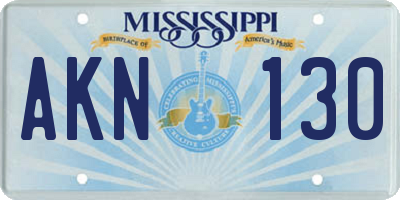 MS license plate AKN130