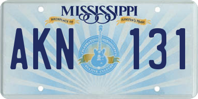 MS license plate AKN131