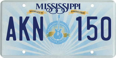 MS license plate AKN150