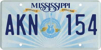 MS license plate AKN154