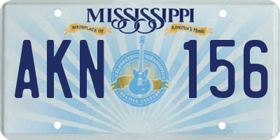 MS license plate AKN156