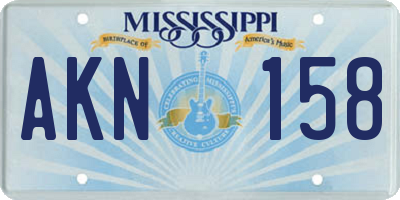 MS license plate AKN158