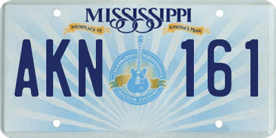 MS license plate AKN161