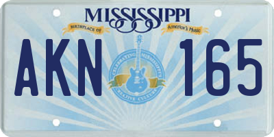 MS license plate AKN165