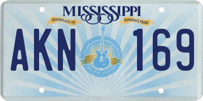 MS license plate AKN169