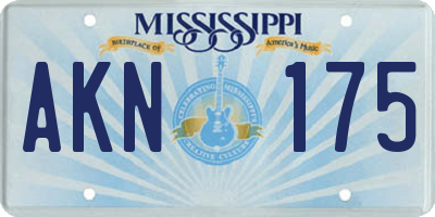 MS license plate AKN175