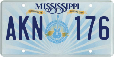 MS license plate AKN176