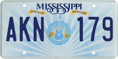 MS license plate AKN179