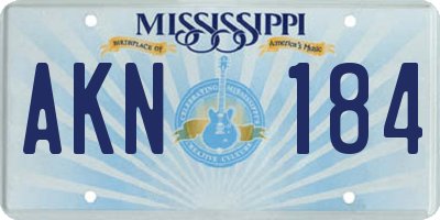 MS license plate AKN184