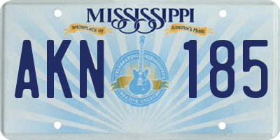 MS license plate AKN185