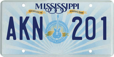 MS license plate AKN201