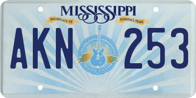 MS license plate AKN253