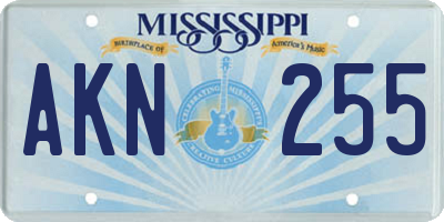 MS license plate AKN255