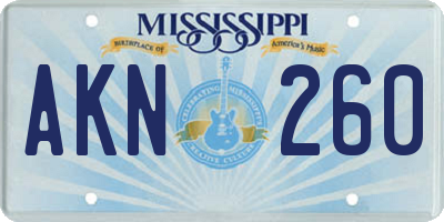 MS license plate AKN260