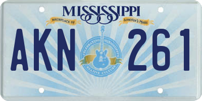 MS license plate AKN261