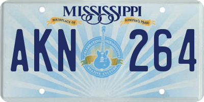 MS license plate AKN264