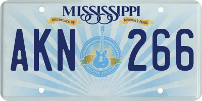 MS license plate AKN266