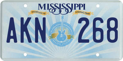 MS license plate AKN268