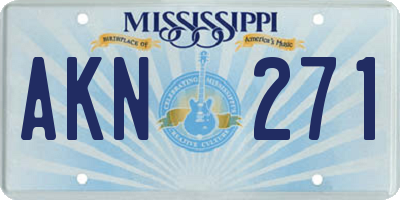 MS license plate AKN271