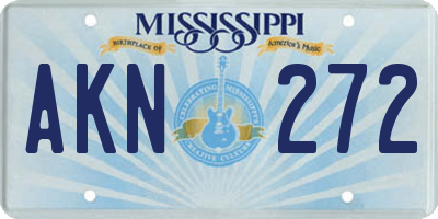 MS license plate AKN272