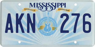 MS license plate AKN276