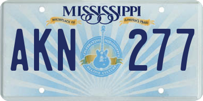 MS license plate AKN277