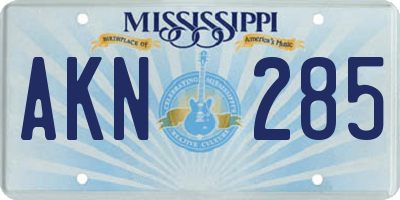 MS license plate AKN285