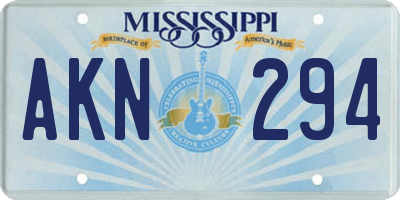 MS license plate AKN294