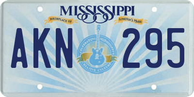 MS license plate AKN295