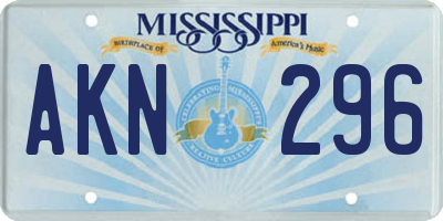 MS license plate AKN296