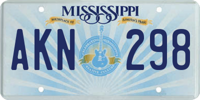 MS license plate AKN298