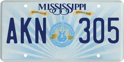MS license plate AKN305