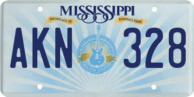 MS license plate AKN328