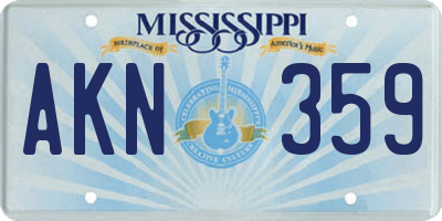 MS license plate AKN359