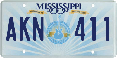 MS license plate AKN411
