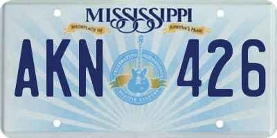 MS license plate AKN426