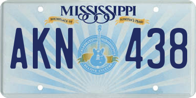 MS license plate AKN438