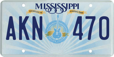 MS license plate AKN470