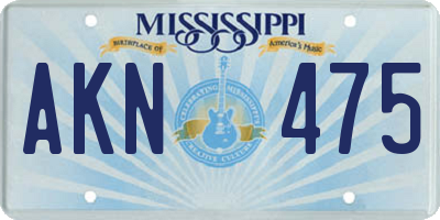 MS license plate AKN475